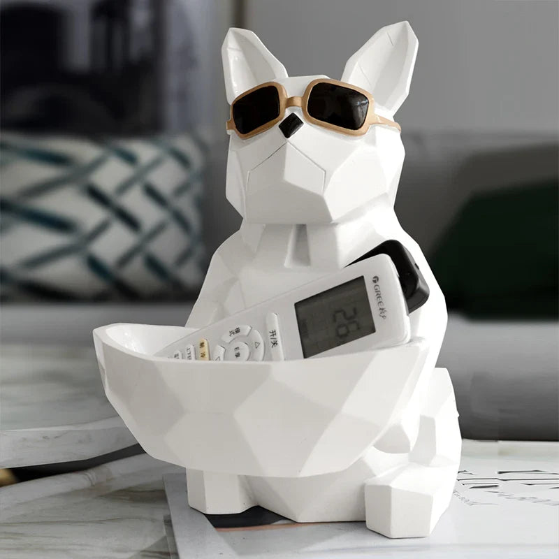 Afralia™ Cool Dog Tissue Box Holder with Storage Box Home Office Decor Dog Figurine