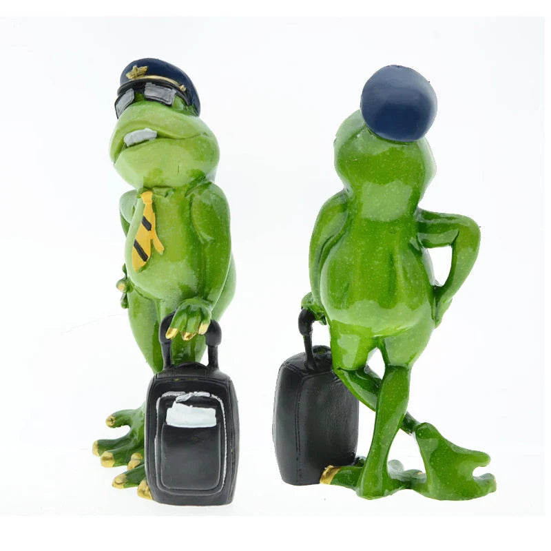 Afralia™ Nordic Frog Anthropomorphic Resin Figurine for Stylish Room Decor