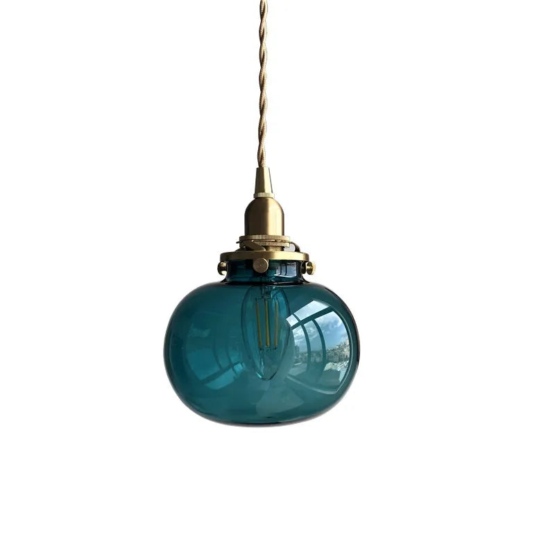 Afralia™ Copper Pendant Light: Japanese Style Nordic Vintage Living Room Lamp - LED Fixture