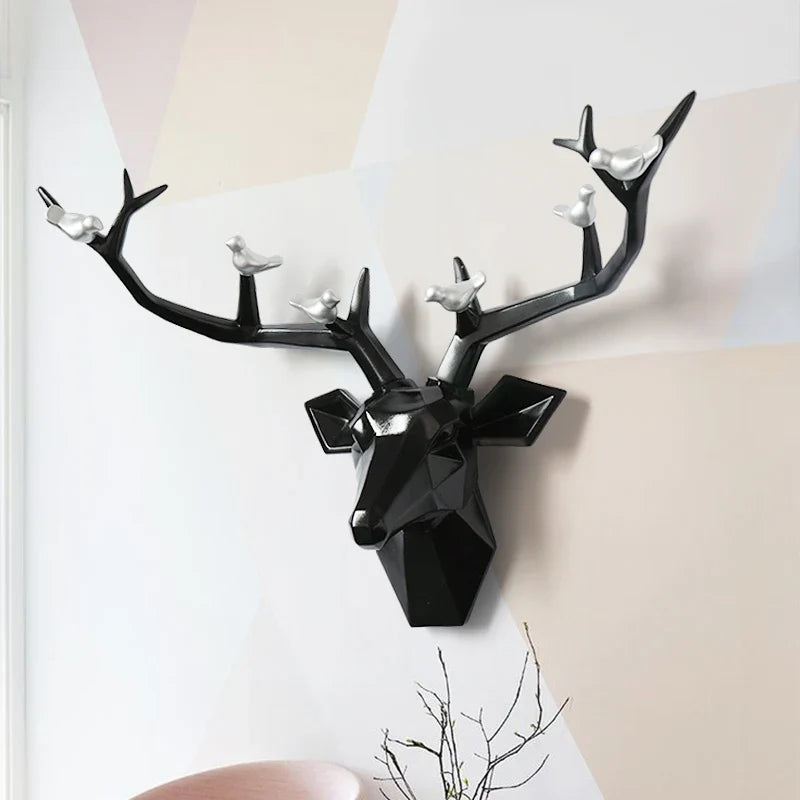 Afralia™ Deer Head Wall Decor Sculpture | Modern Abstract Animal Statue for Home Decor