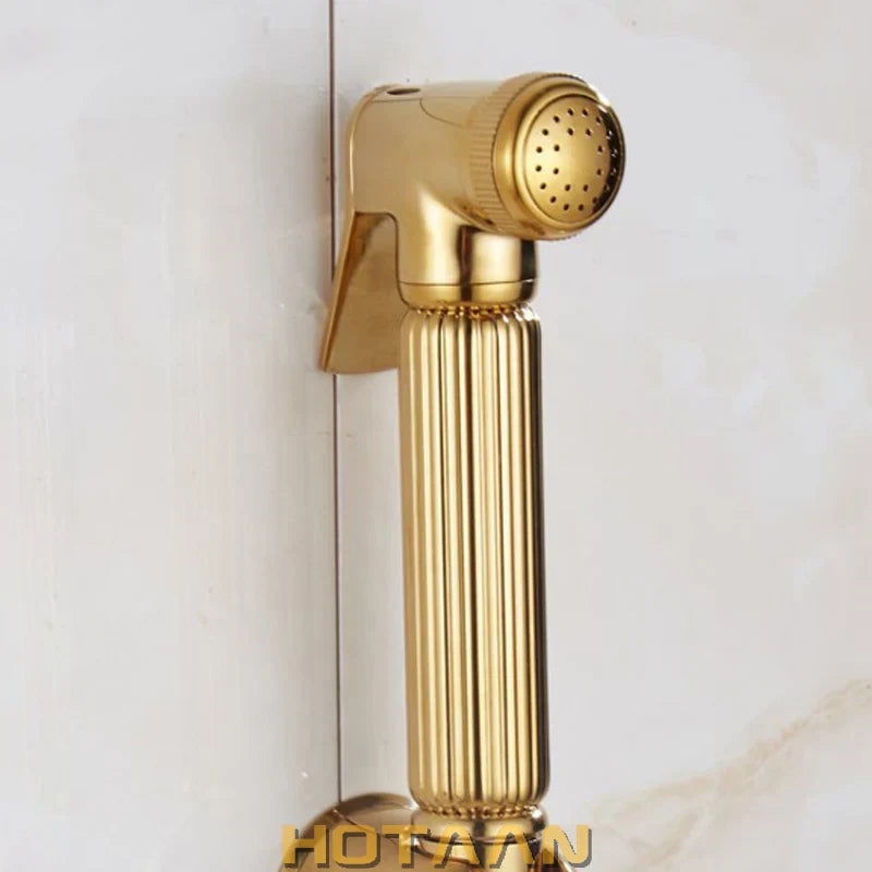 Afralia™ Gold Bidet Faucet: Hygienic Muslim Shower Sprayer for Clean Toilet Experience