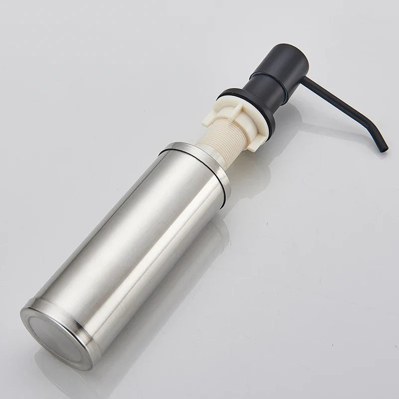 Afralia™ 220ML Black Kitchen Soap Dispenser Stainless Steel Head, 3 Colors Liquid Detergent Bottle