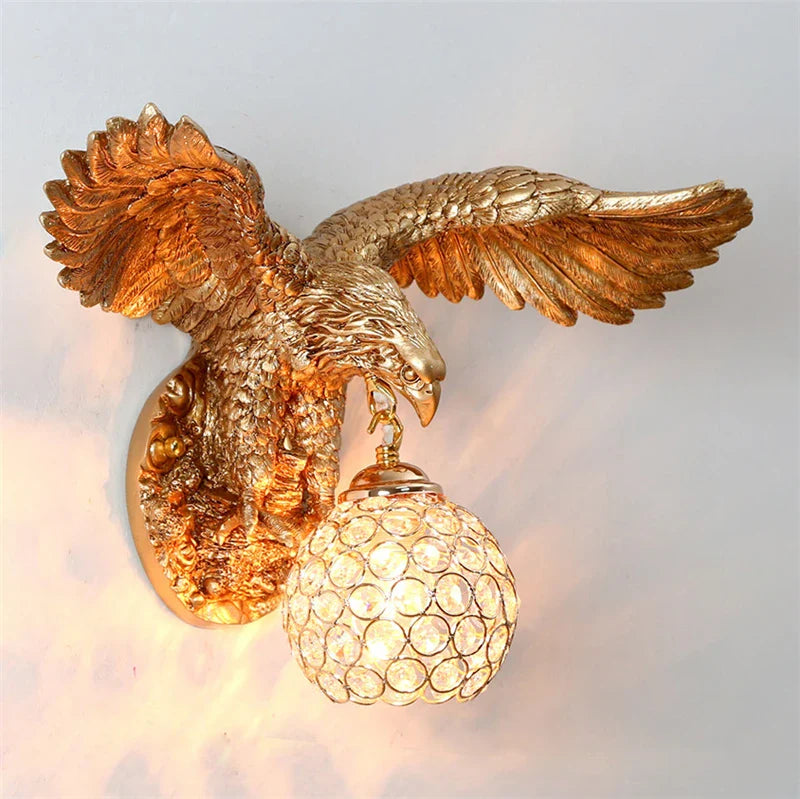 Afralia™ Nordic Eagle Resin Wall Lamp - LED Classical Decor Light for Home Living Room