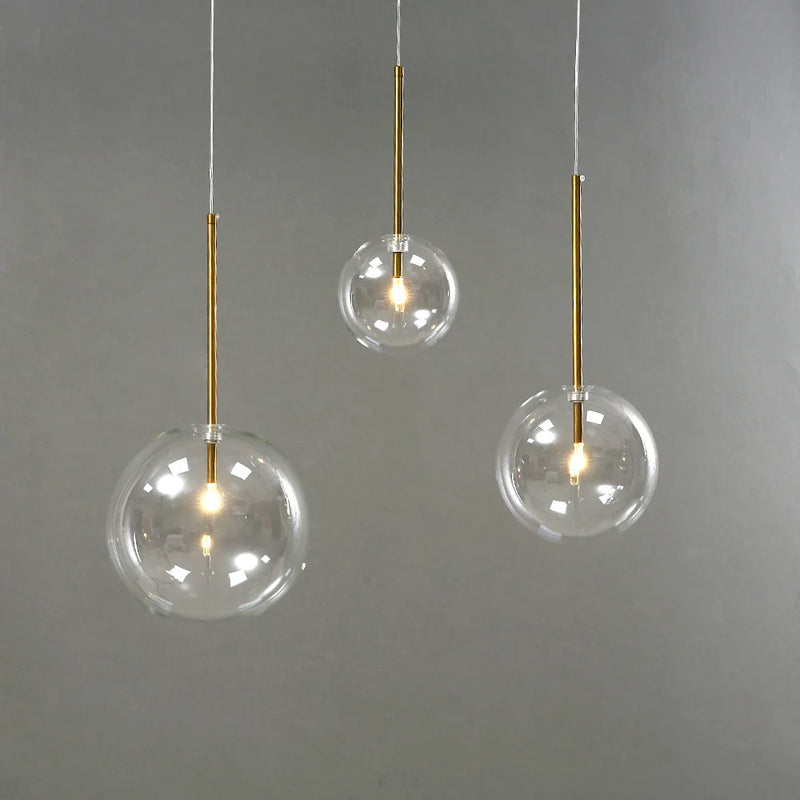 Afralia™ Gold Glass Ball Pendant Lights for Dining Room and Kitchen