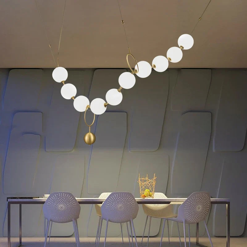 Afralia™ Glass Ball Chandelier: Modern LED Dining Table Lighting for Living Room, Bedroom, Villa.