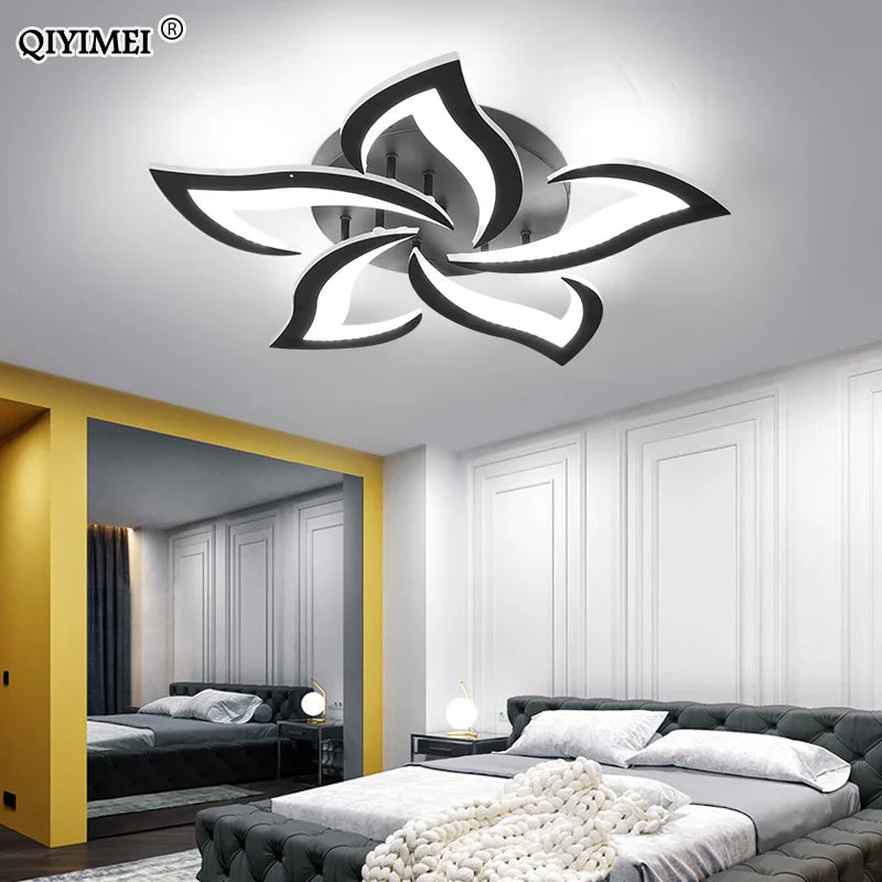 Afralia™ Modern LED Chandelier Light Indoor Iron Lighting for Bedroom Living Room Acrylic Fixture