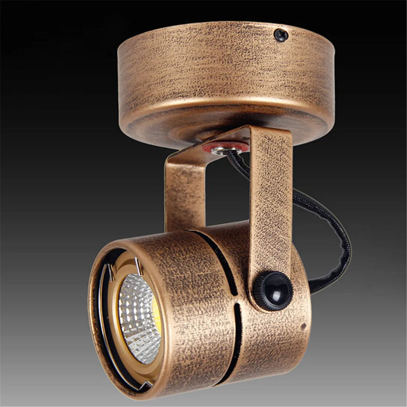 Afralia™ Industrial Mini Ceiling Spotlights - Retro Adjustable Bronze Lamps