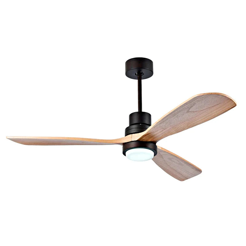 Afralia™ Wood Ceiling Fan with Remote Control, Modern Bedroom Wooden Fan Light Fixture