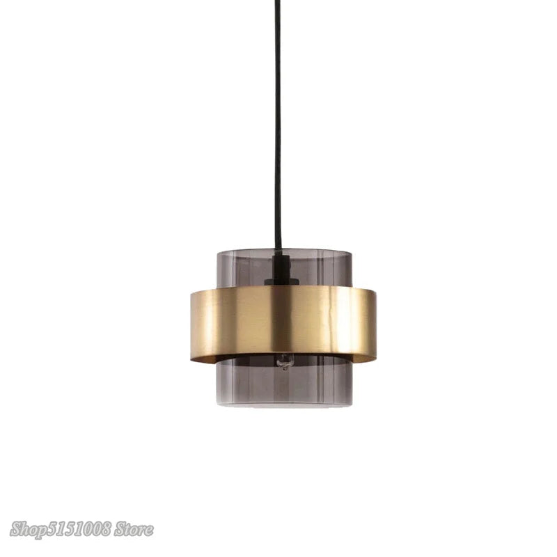 Afralia™ Gold Glass LED Pendant Lights: Modern Nordic Cylindrical Design for Home Decor Fixtures