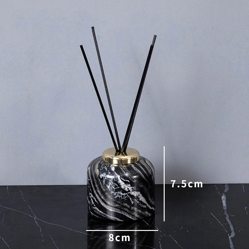 Afralia™ Ancient Wood Grain Marble Bathroom Set with Luxury Accessories