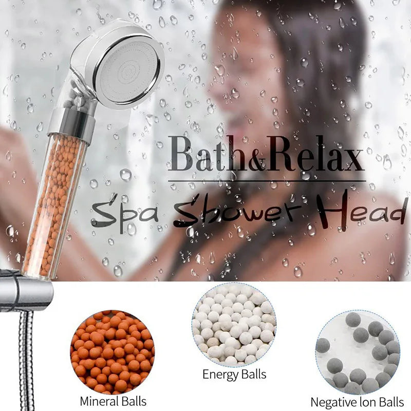 Afralia™ Anion Spa Shower Head High Pressure Water Saving Handheld Nozzle