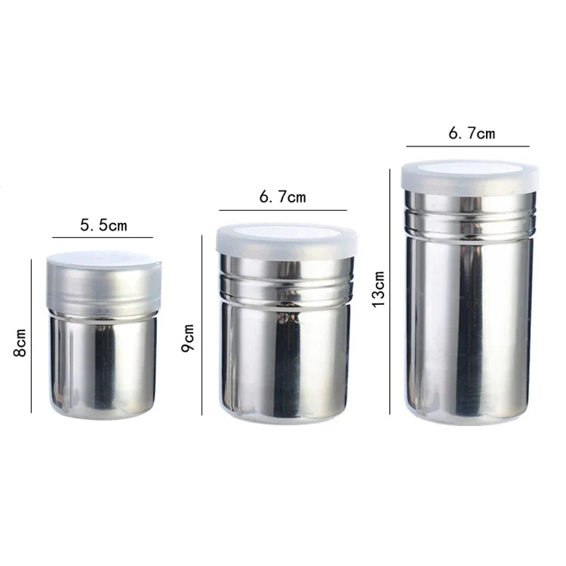 Afralia™ Stainless Steel Powder Shaker for Coffee Cocoa Powder with Lid