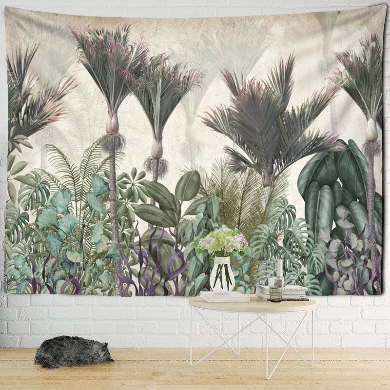 Afralia™ Ethorn Palm Plant Tapestry Wall Hanging Psychedelic Home Decor