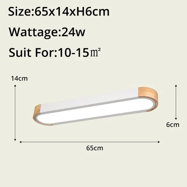 Afralia™ Wood LED Ceiling Lamp for Home Decor - Remote Control Panels for Living Room