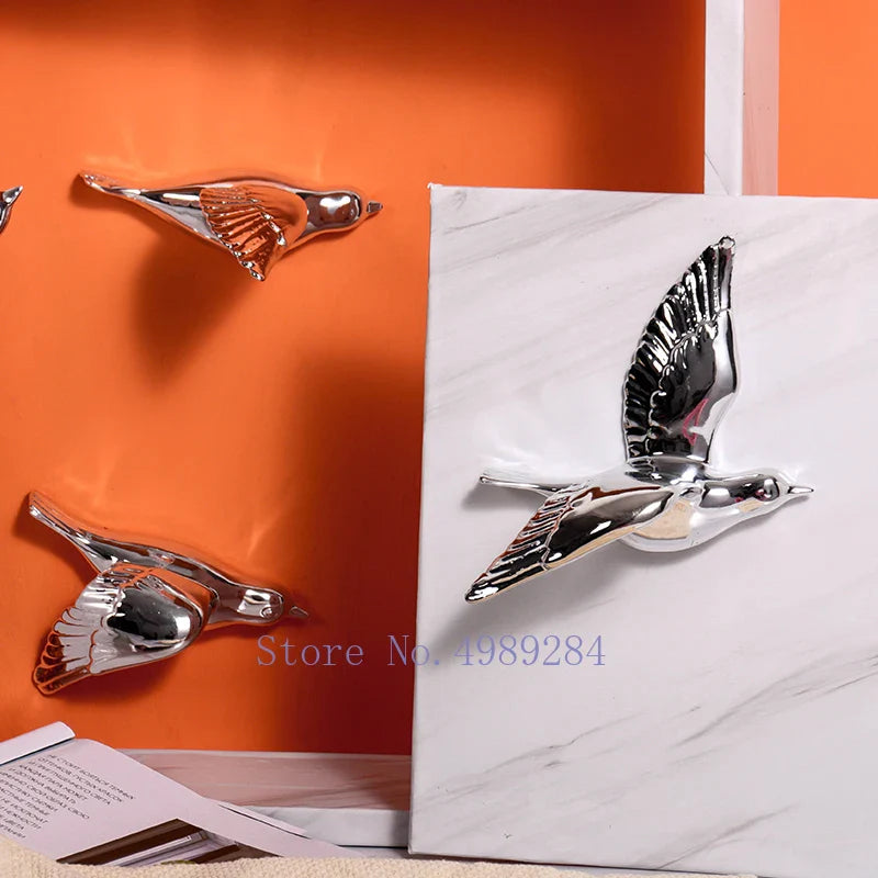 Afralia™ Golden Bird Wall Hanging Modern Decor Pigeon Accessory