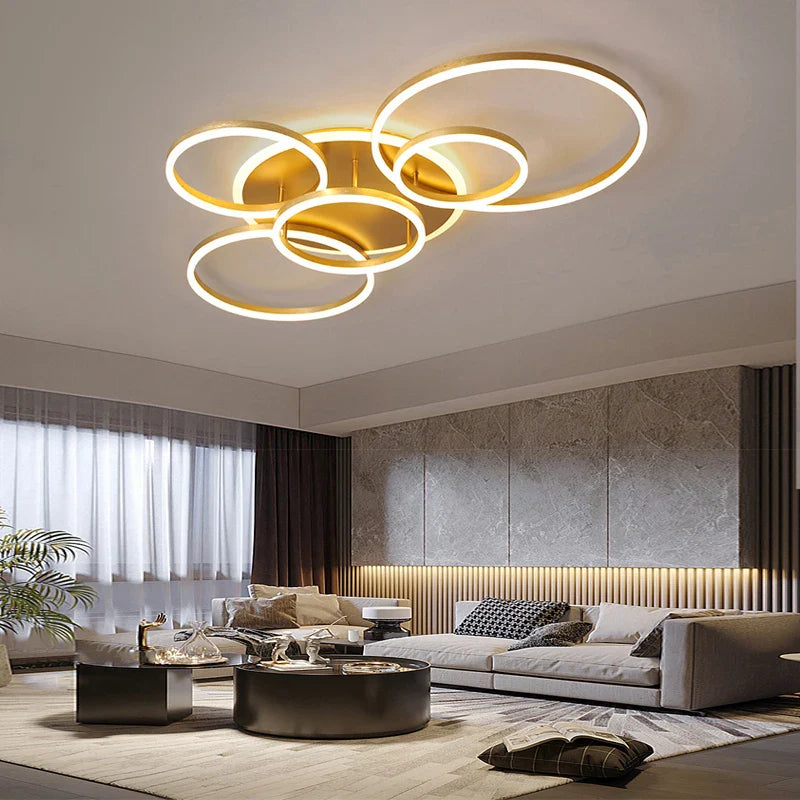Afralia™ Modern Dimmable LED Ceiling Chandelier for Living Room Bedroom Study Home Lighting