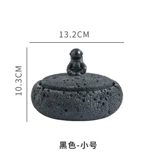 Afralia™ Cement Astronaut Ashtray with Lid - High Temperature Resistant Cigar Ashtray