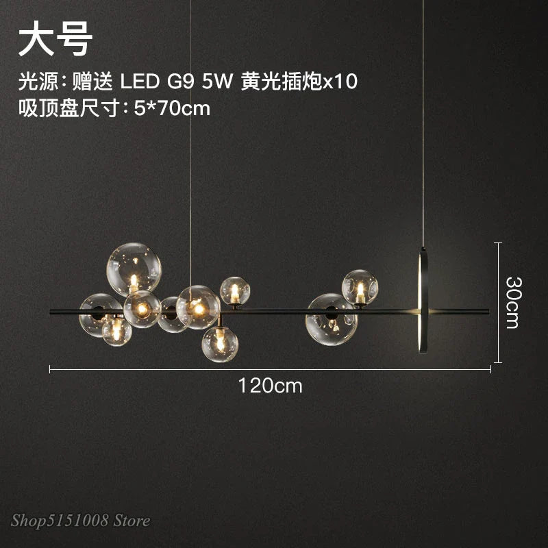 Afralia™ Glass Ball Chandelier Pendant Lighting Fixture