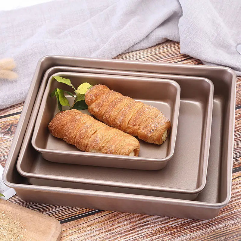 Afralia™ Carbon Steel Cake Baking Tray Non-Stick Bread Mold Bakeware