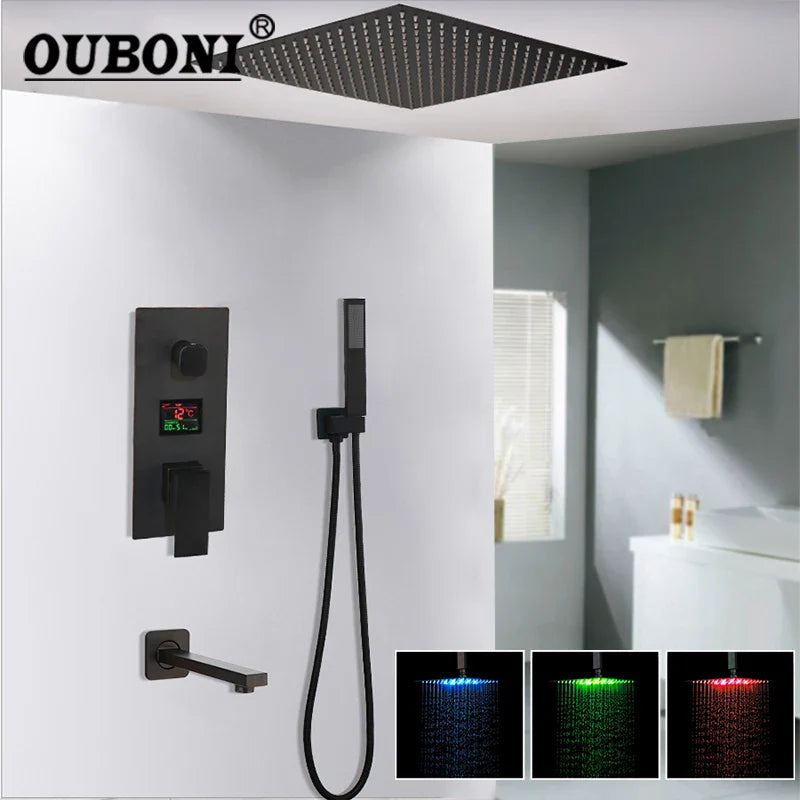 Afralia™ Digital Display Shower Faucet Set with 3 Functions