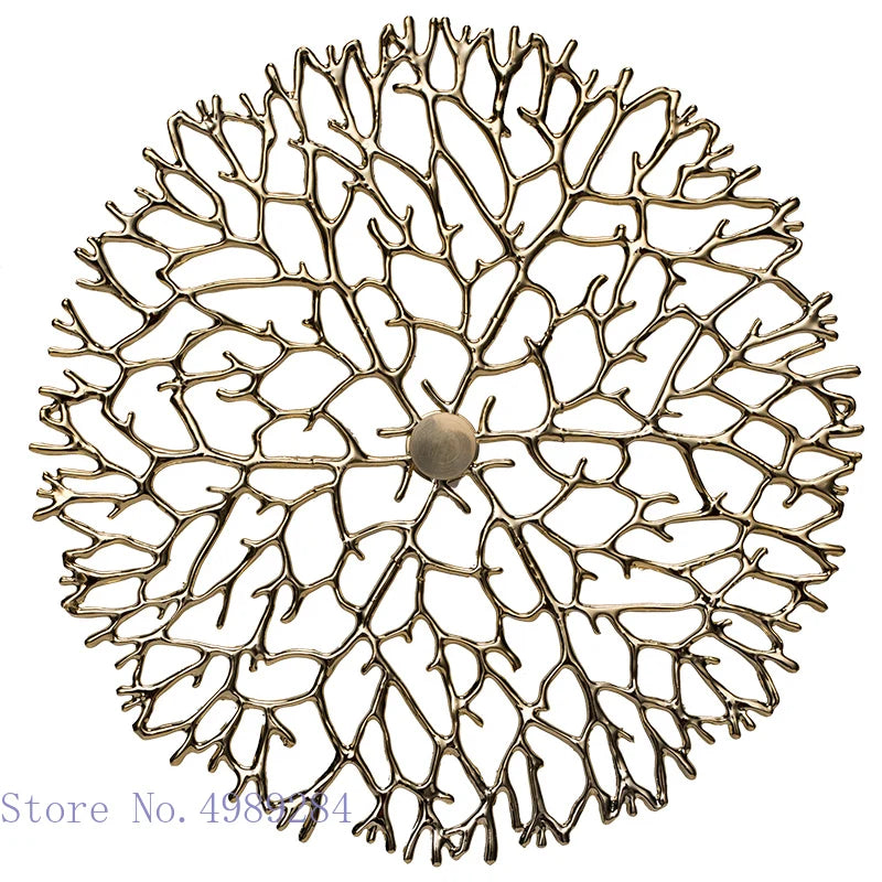Afralia™ Metal Coral Lotus Fish Pond Wall Hanging for Home Decoration