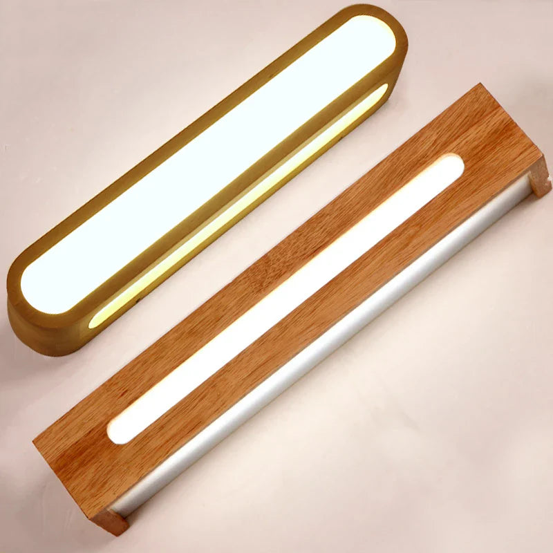 Afralia™ Nordic Wood Wall Light 12W LED for Bedroom, Foyer, Study, Bathroom Mirror