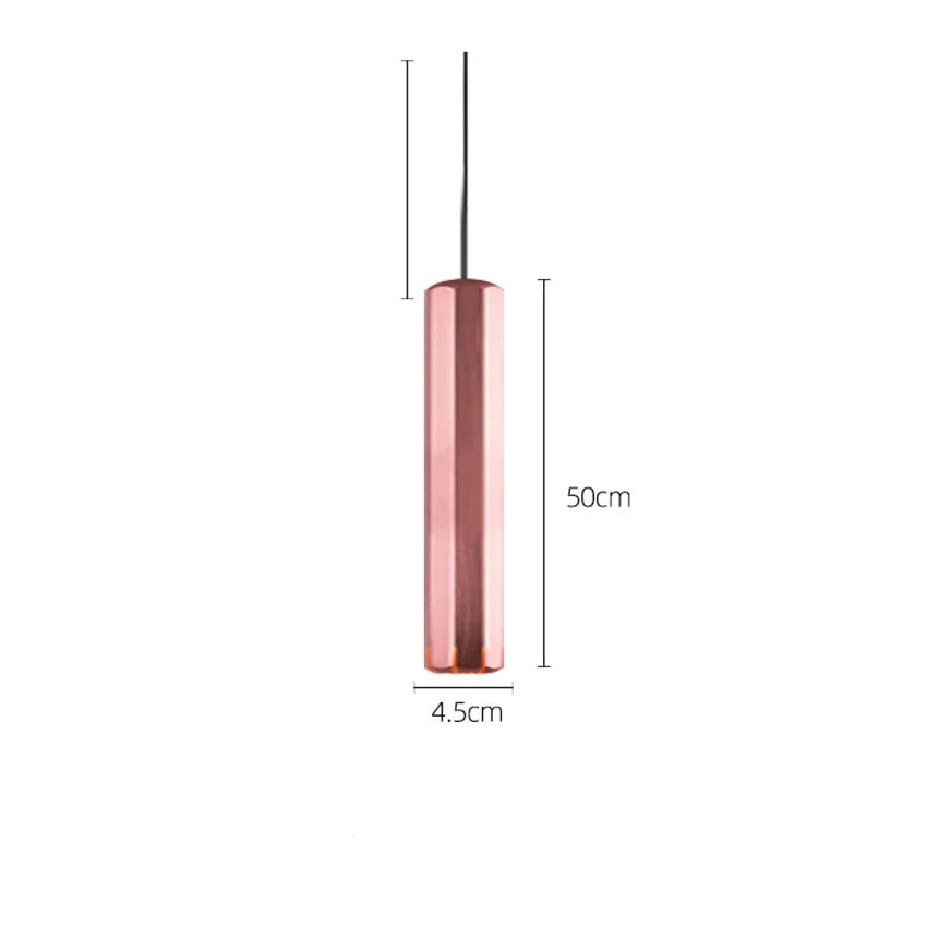 Afralia™ Tube Pendant Lights Minimalist Modern Rose Gold Lamp for Bar Dining Living Room