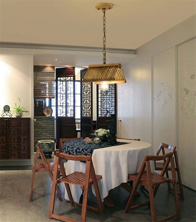 Afralia™ Bamboo Pendant Chandelier: Chinese Classic for Kitchen, Cafe, Bar, Inn, Restaurant Lighting