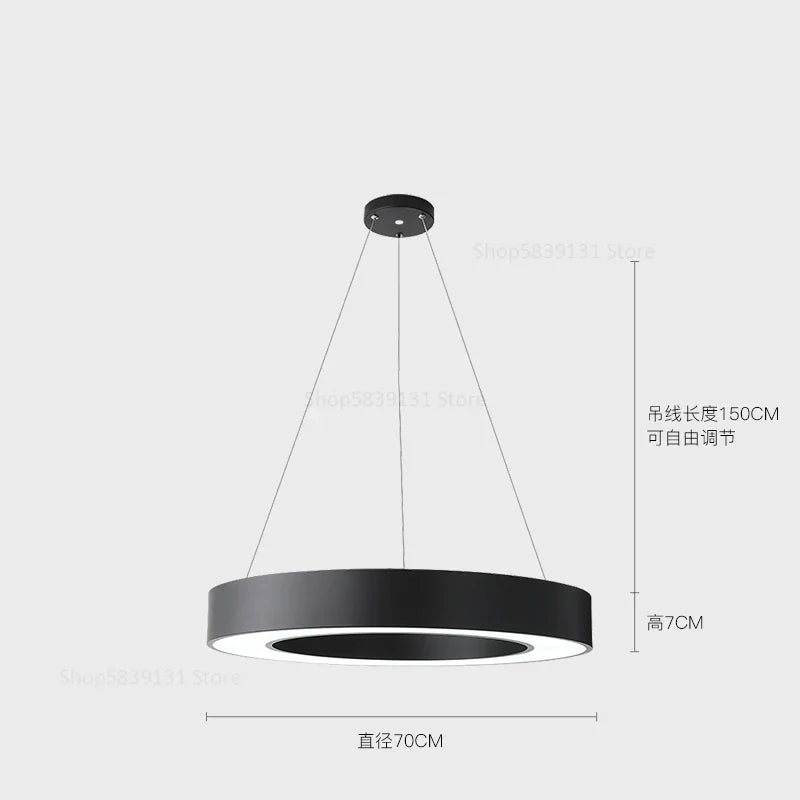 Afralia™ Modern Minimalist Metal Circle Pendant Lights with LED, for Office & Living Room Decor