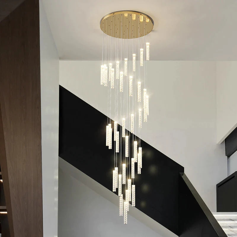 Afralia™ Modern Minimalist Spiral Stair Chandelier for Duplex Villas and Lofts