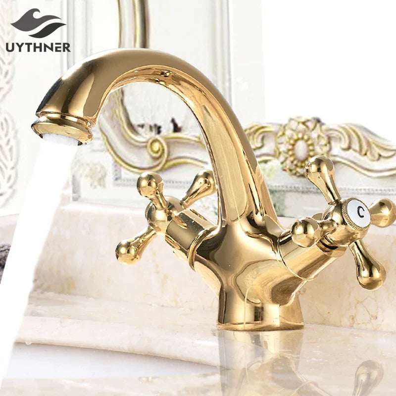 Afralia™ Solid Brass Bathroom Basin Faucet Mixer Tap Single Handle Single Hole Deck Mounted