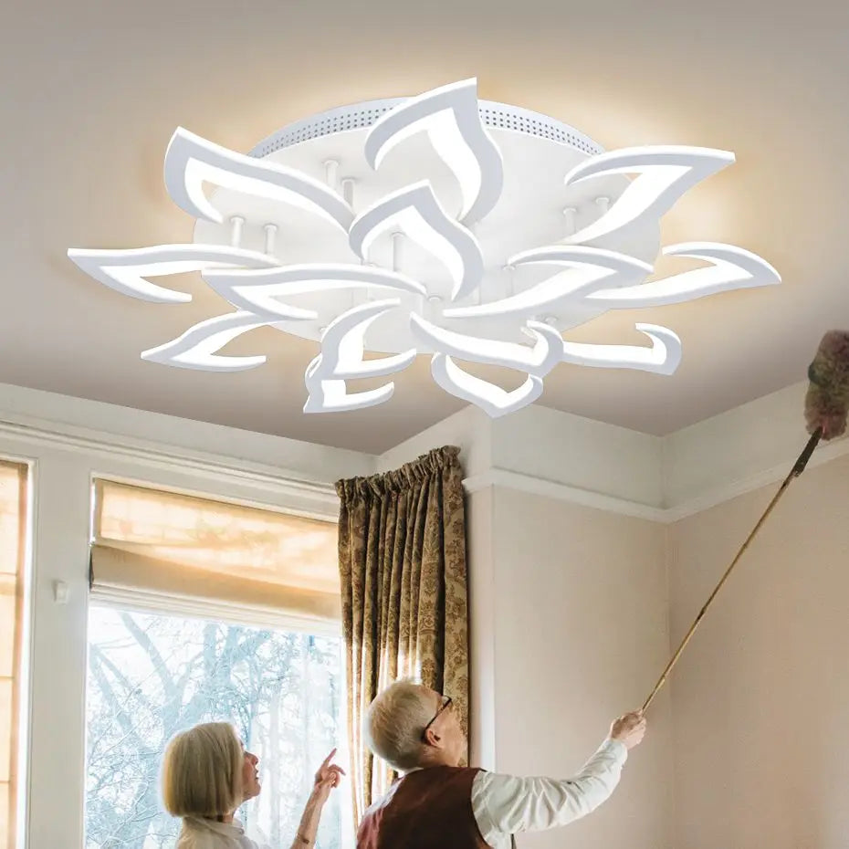 Afralia™ Remote LED Ceiling Chandelier - Modern Living Room Art Deco Lighting Fixtures