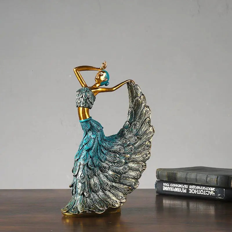 Afralia™ Peacock Abstract Art Resin Sculpture Figurine | Home Office Decor Craft