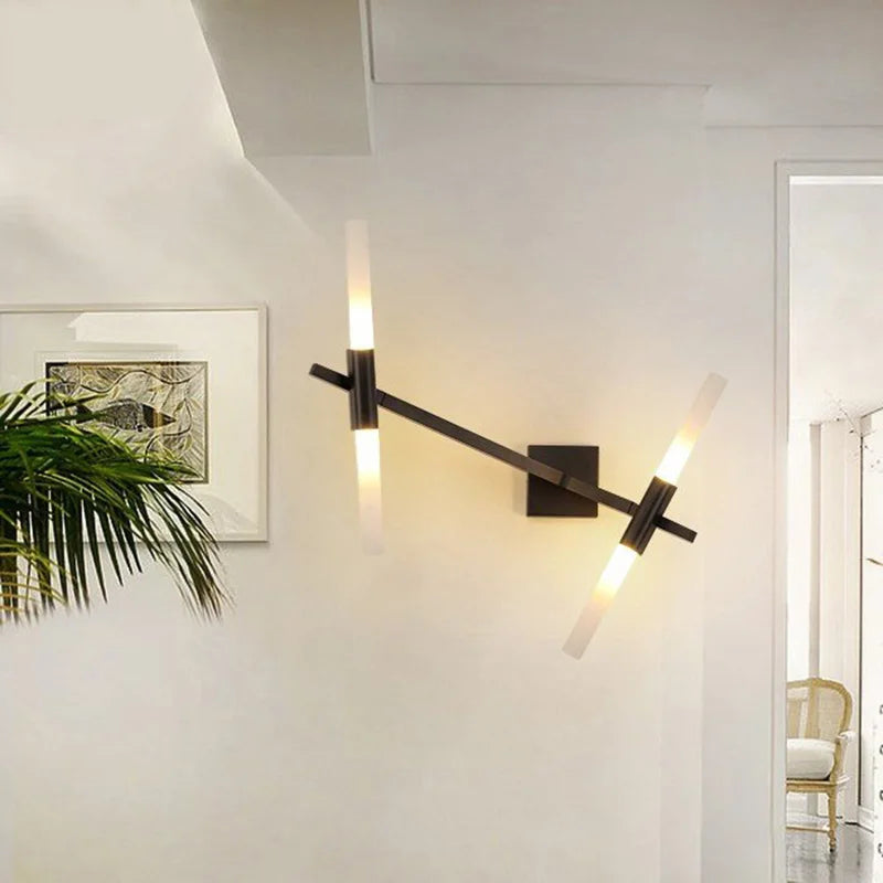 Nordic Gold Black Wall Light for Aisle & Bedside Sconces by Afralia™