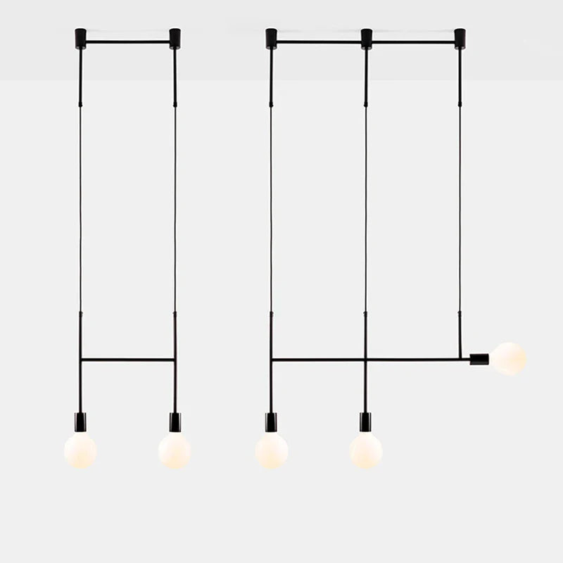 Afralia™ Black Rose Gold Long Tube Chandelier | Nordic Design for Cafe, Bar & Restaurant