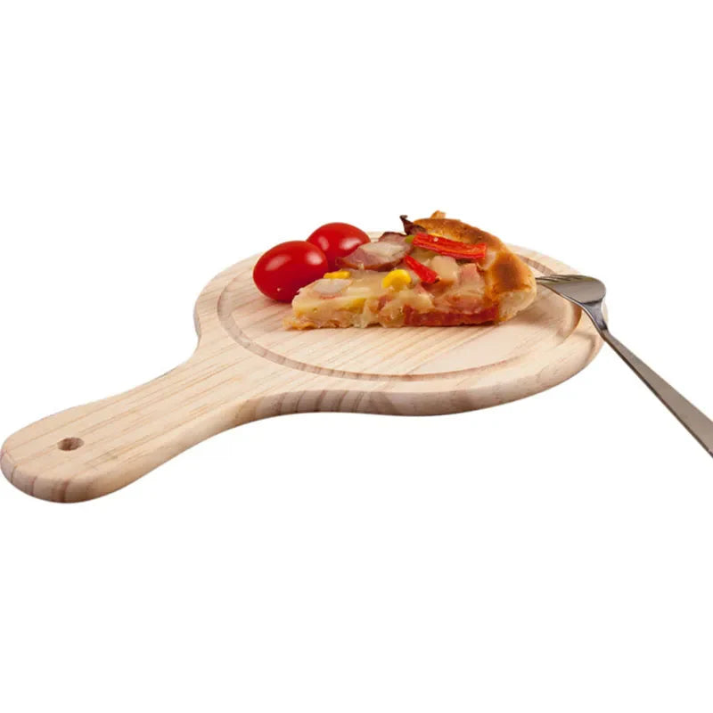 Afralia™ Round Pizza Board: Premium Wooden Pizza Baking Stone Tray Cutting Platter