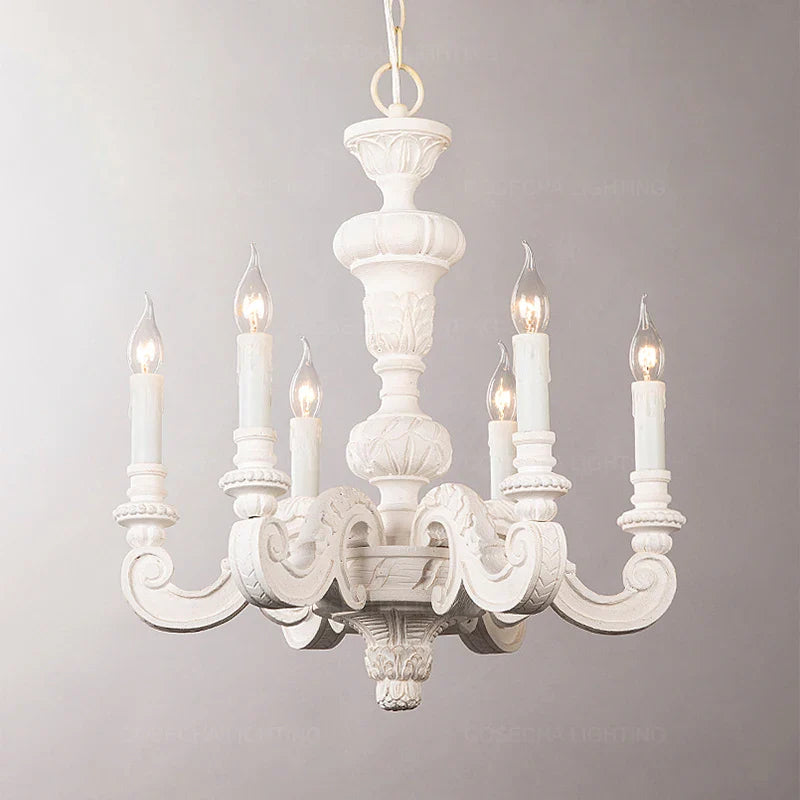 Afralia™ Retro Roman Pillar Chandelier: Elegant Wooden Carved Living Room Lighting