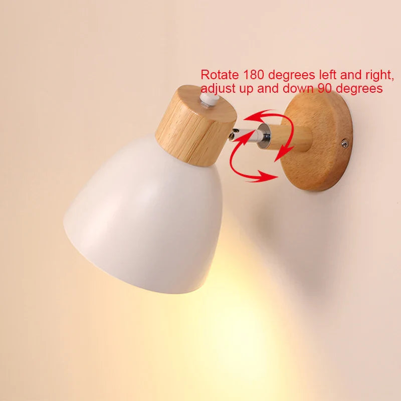 Afralia™ Nordic Wood Wall Sconce LED Light for Indoor Home Decor