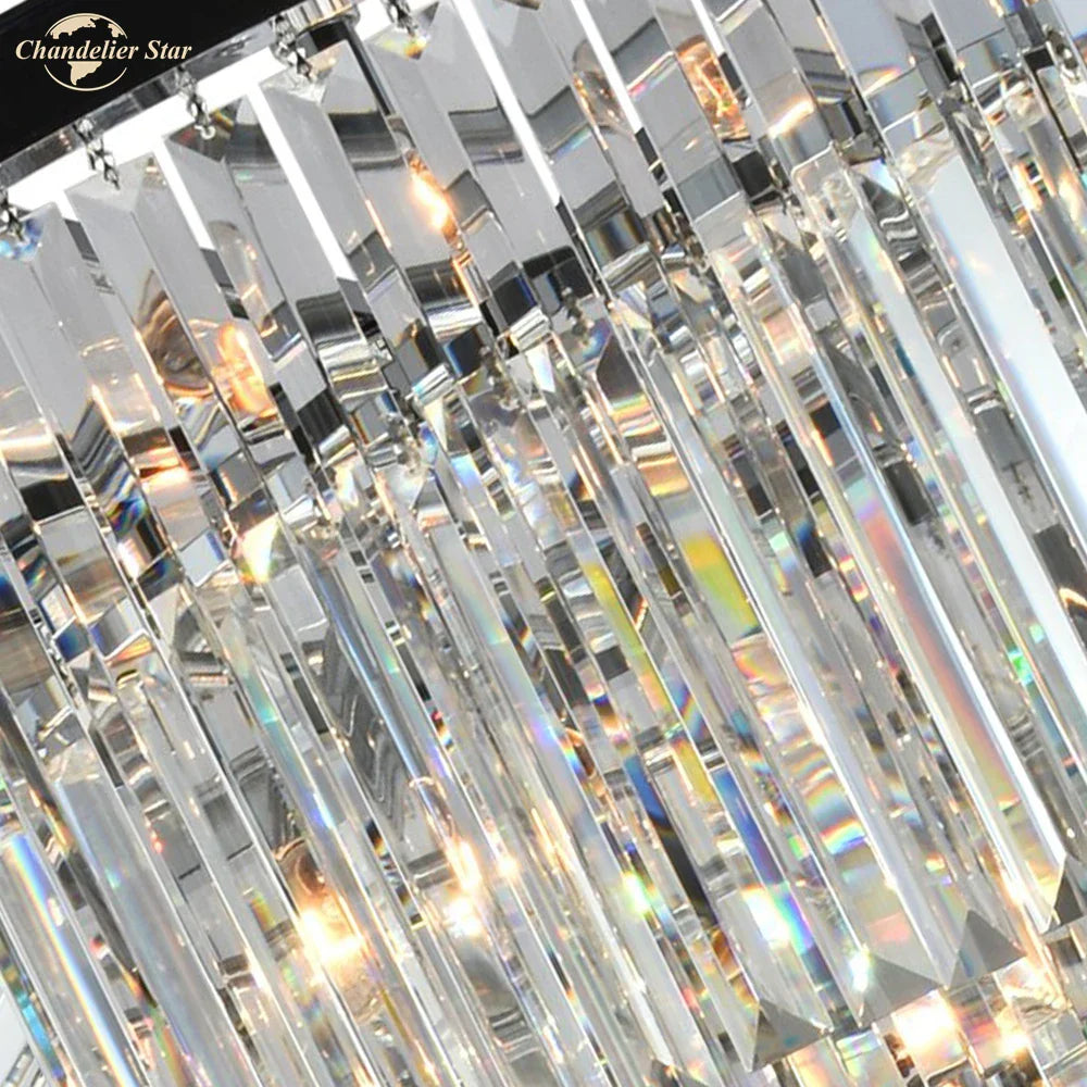 Afralia™ Luxury Prism LED Crystal Chandelier, Art Deco Spiral Design, Large Pendant Hanging Lamp