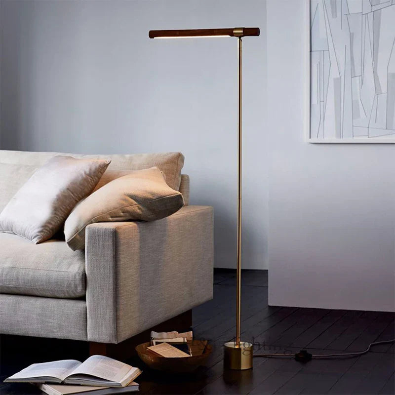 Afralia™ Linear Wood LED Floor Lamp | Modern Minimalist Designer Vertical Loft Floor Light