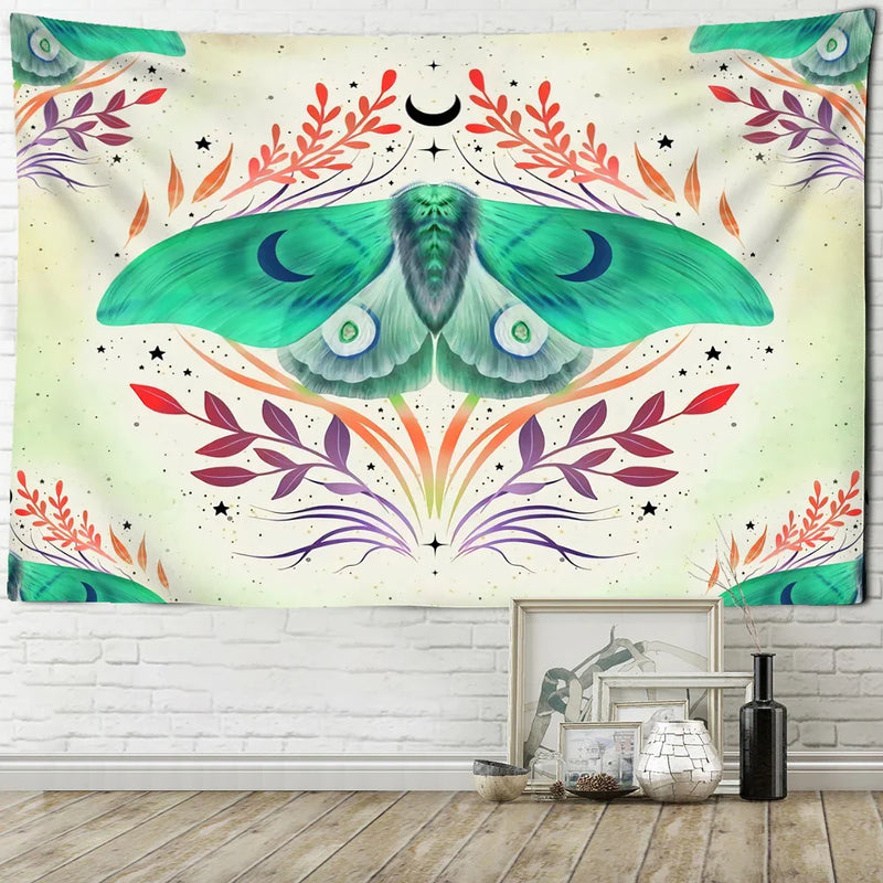 Afralia™ Psychedelic Butterfly Tapestry Wall Mount Moon Hippie Decor