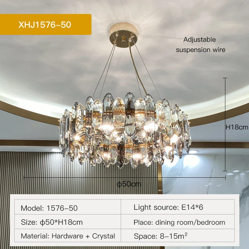 Afralia™ Crystal Chandelier: Elegant Nordic Design for Living, Dining, Bedroom