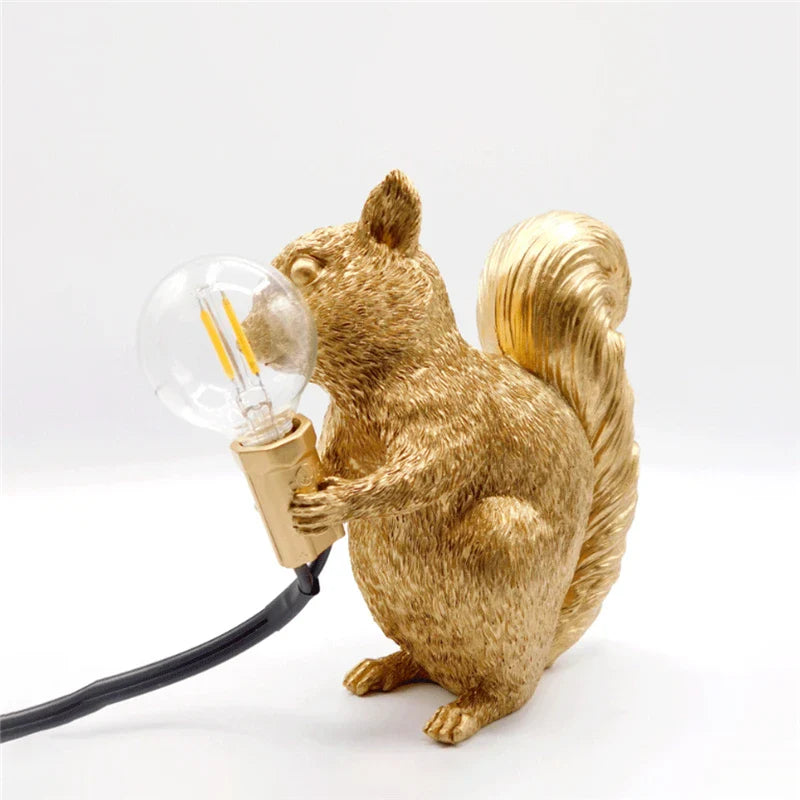 Afralia™ Squirrel Night Lamp - Kids Room Cute Animal Decoration - Bedside Table Light