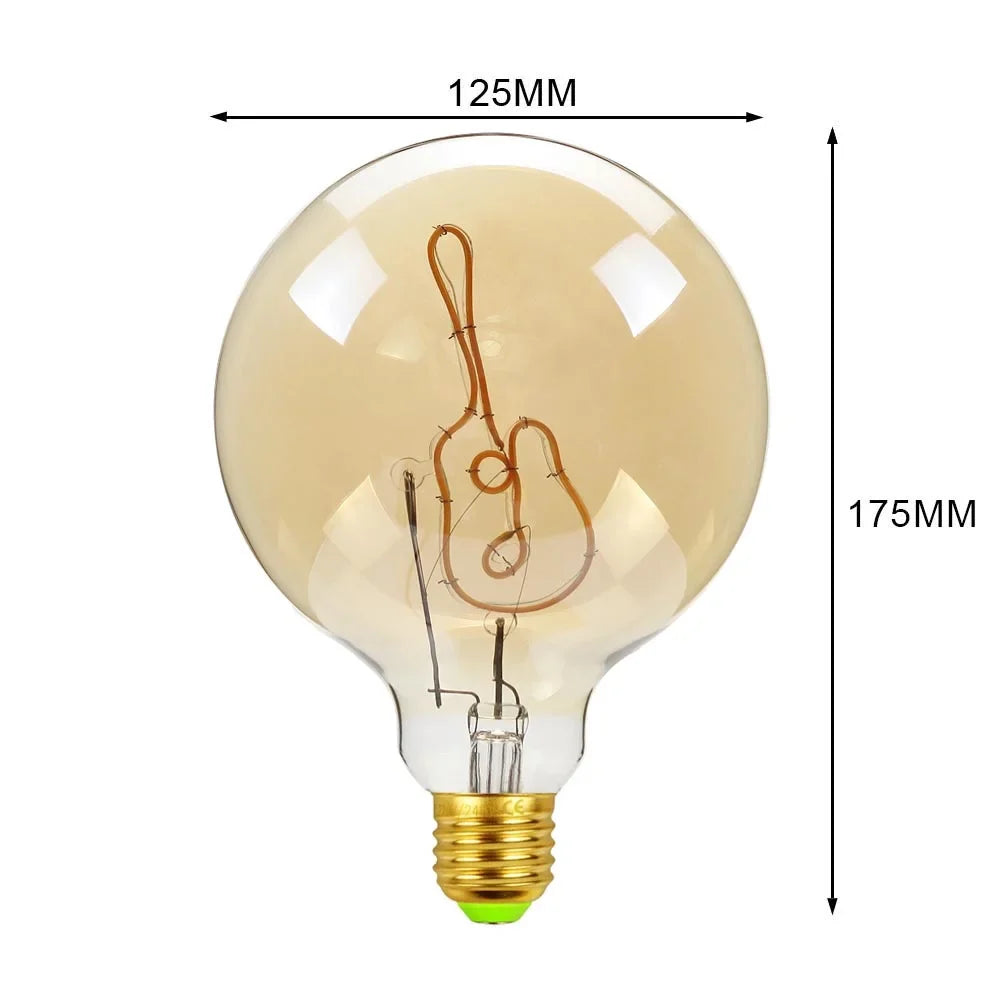 Afralia™ Retro LED Edison Bulb G125 E27 4W Warm White Vintage Lamp Light Bulb