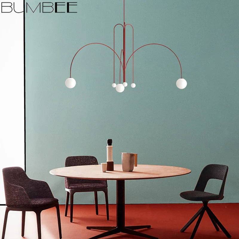 Afralia™ Designer Line Chandelier Living Room Coffee Shop Hanglamp Loft Light