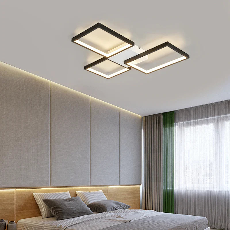 Afralia™ Nordic Modern Dimmable LED Ceiling Light in Black/Gold for Living Room and Bedroom