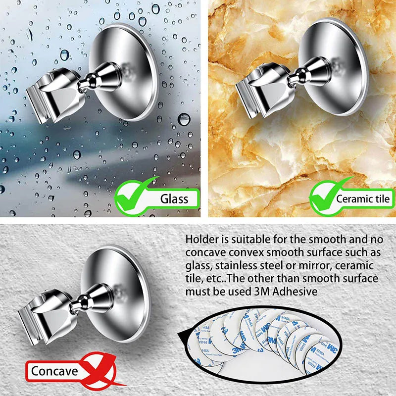 Afralia™ Chromeplate ABS Suction Cup Shower Bracket for Elegant Bathroom Design