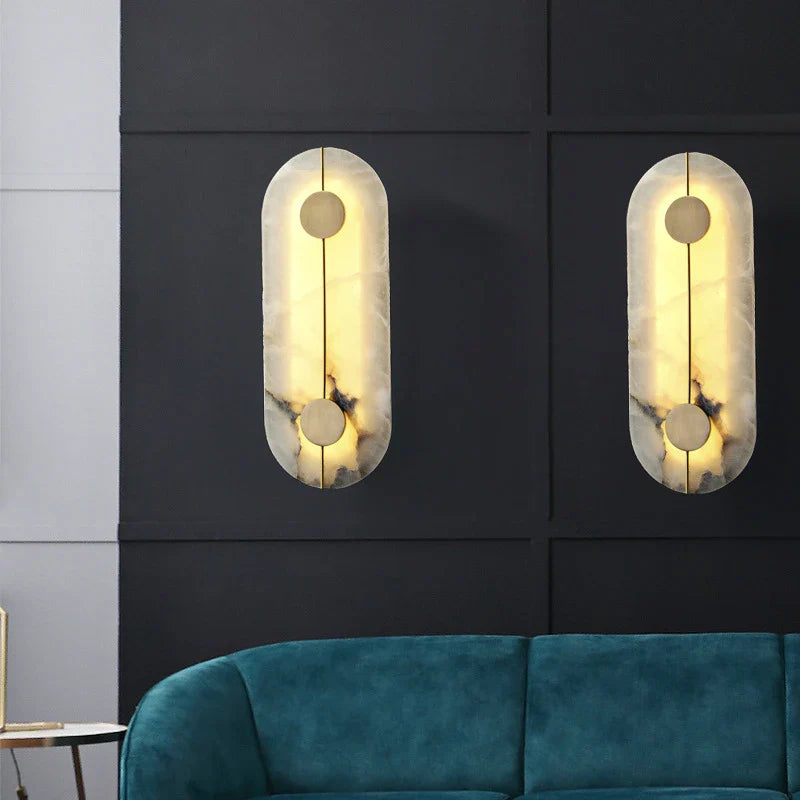 Afralia™ Marble Copper Wall Sconce: Nordic Style 15W LED Light for Living Room, Bedroom, Hotel