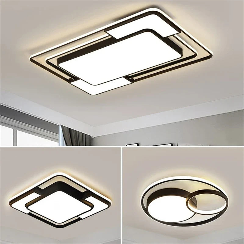 Afralia™ Geometry LED Ceiling Light: Modern Nordic Light Luxury for Living Room Decor