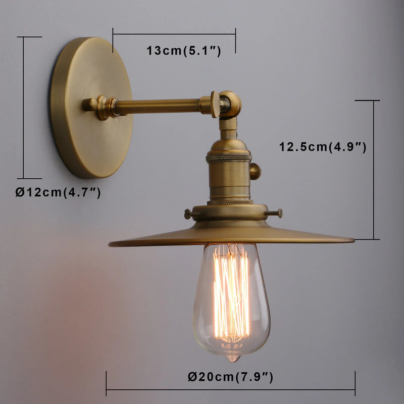 Afralia™ Permo 1-Light Industrial Wall Sconce in Antique Finish with Crafted Canopy